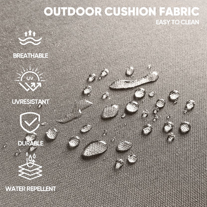 5 Pieces Outdoor Patio Furniture Set with Swivel Rocker Chairs and 6" Thick Cushions,Wicker Conversation Set with Sectional Sofa and Ottomans for Porch Deck Backyard Poolside — product view 9