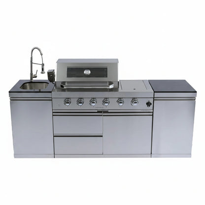85" 4-Burner Gas Grill Island W/Sink & Granite