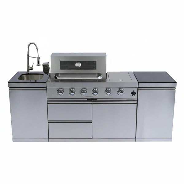 85" 4-Burner Gas Grill Island W/Sink & Granite