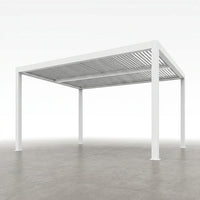 Aluminum Pergola Designed for Adjustable Shade, Louvered Roof, Integrated Drainage, 72 MPH Wind Rating