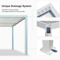 Aluminum Pergola Designed for Adjustable Shade, Louvered Roof, Integrated Drainage, 72 MPH Wind Rating — product view 12