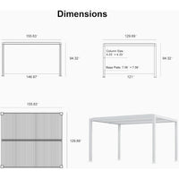 Aluminum Pergola Designed for Adjustable Shade, Louvered Roof, Integrated Drainage, 72 MPH Wind Rating — product view 17