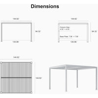 Aluminum Pergola Designed for Adjustable Shade, Louvered Roof, Integrated Drainage, 72 MPH Wind Rating — product view 20