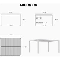 Aluminum Pergola Designed for Adjustable Shade, Louvered Roof, Integrated Drainage, 72 MPH Wind Rating — product view 38