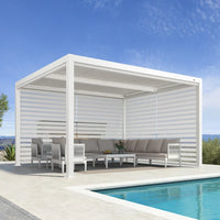 Aluminum Pergola Designed for Adjustable Shade, Louvered Roof, Integrated Drainage, 72 MPH Wind Rating — product view 45