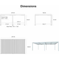 Aluminum Pergola Designed for Adjustable Shade, Louvered Roof, Integrated Drainage, 72 MPH Wind Rating — product view 65