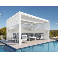 Aluminum Pergola Designed for Adjustable Shade, Louvered Roof, Integrated Drainage, 72 MPH Wind Rating — product view 74