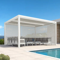 Aluminum Pergola Designed for Adjustable Shade, Louvered Roof, Integrated Drainage, 72 MPH Wind Rating — product view 75