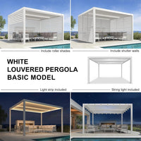 Aluminum Pergola Designed for Adjustable Shade, Louvered Roof, Integrated Drainage, 72 MPH Wind Rating — product view 9
