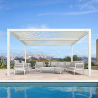 Aluminum Pergola Designed for Adjustable Shade, Louvered Roof, Integrated Drainage, 72 MPH Wind Rating — product view 90